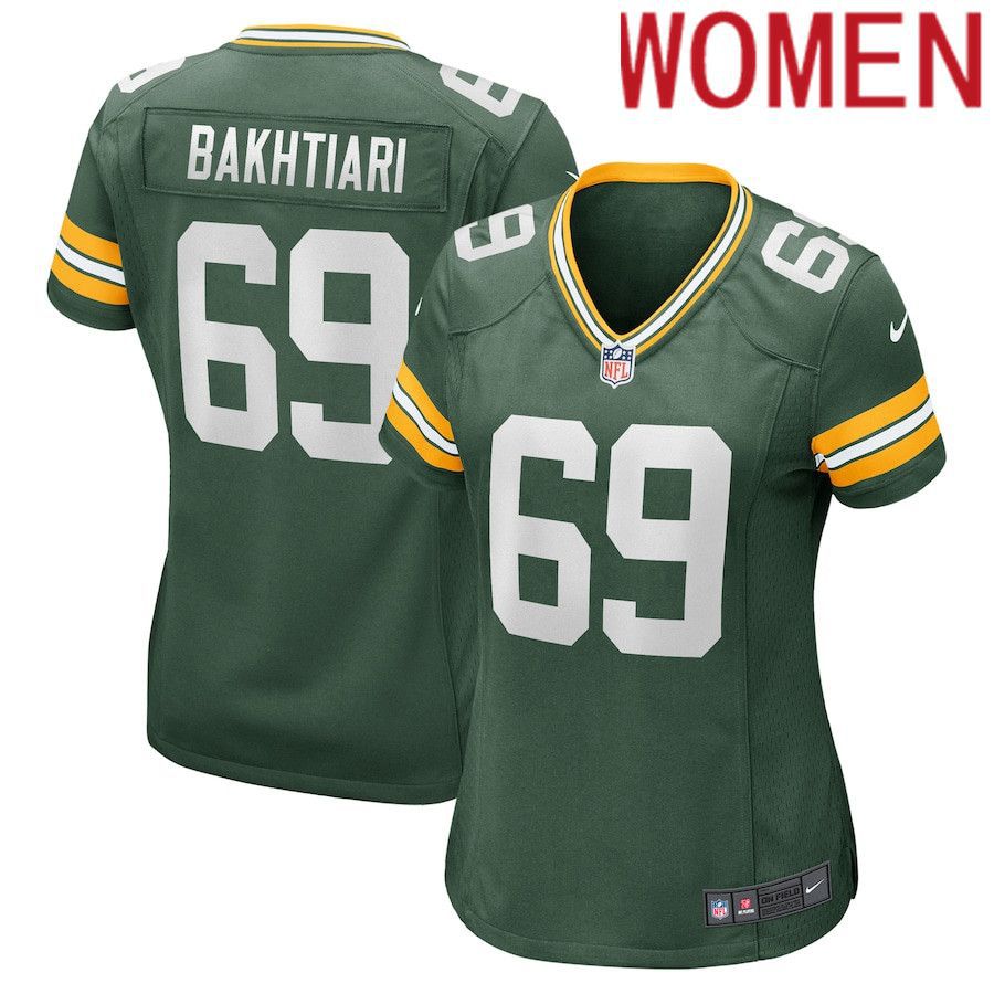 Women Green Bay Packers #69 David Bakhtiari Nike Green Game Player NFL Jersey